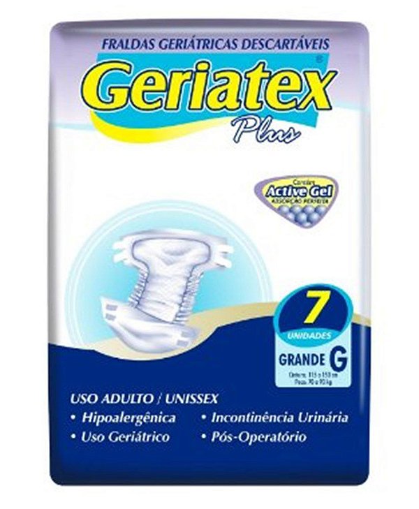 Fralda Geriátrica GERIATEX PLUS G - FARDO COM 84 UNIDADES