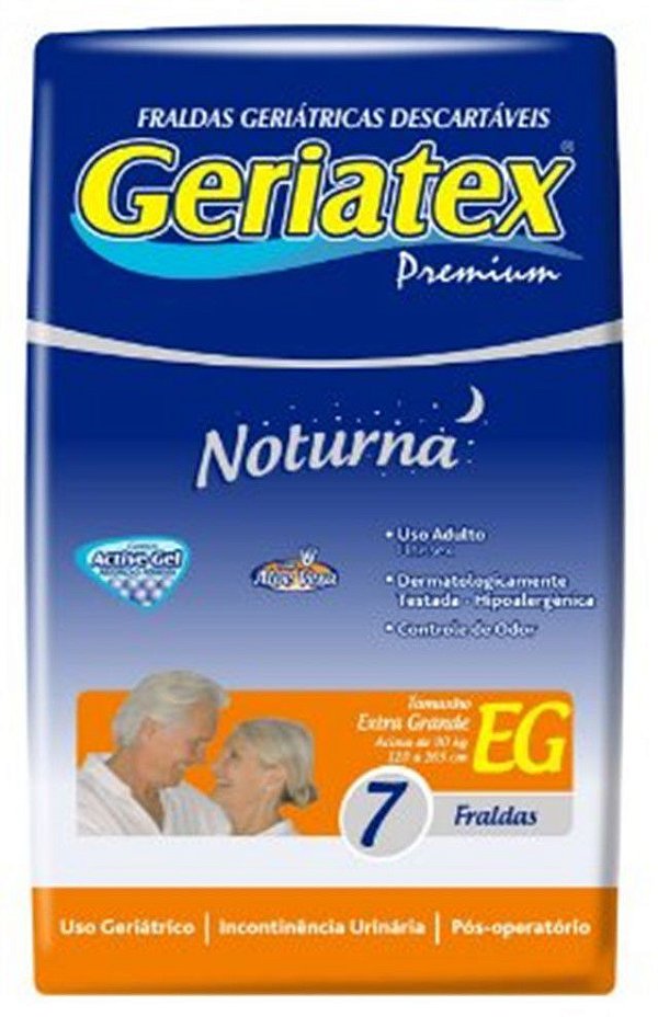 Fralda Geriátrica GERIATEX PREMIUM NOTURNA EG - FARDO COM 84 TIRAS