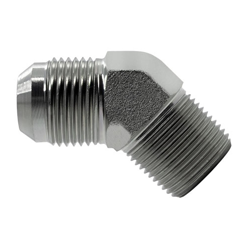 Cotovelo 45º Macho NPT JIC 37 em Aço Inox 316