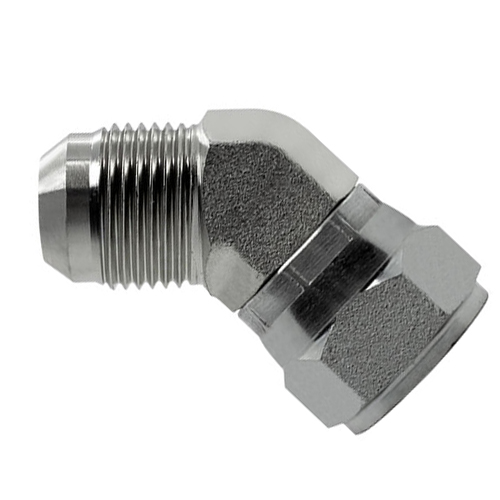 Cotovelo 45º Fêmea Giratória JIC 37 Inox 316