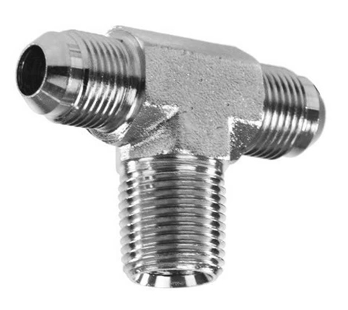 Te Macho Central NPT JIC 37 em Aço Inox 316