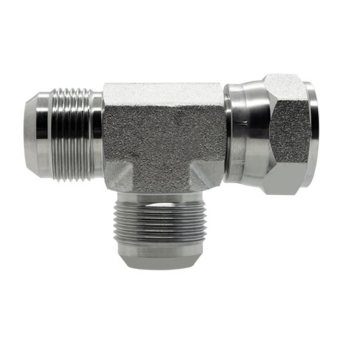 Te Fêmea Giratória Lateral JIC 37 em aço Inox 316