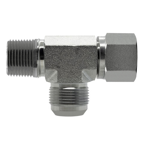 Te Macho Fêmea NPT JIC 37 em Aço Inox 316