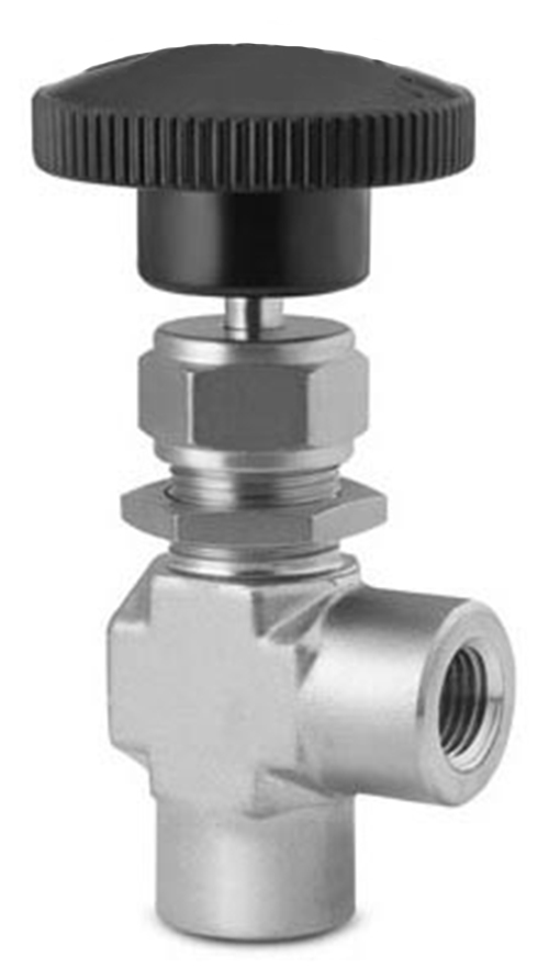 Válvula Agulha Angular Fêmea NPT 1000PSI em Aço Inox 316