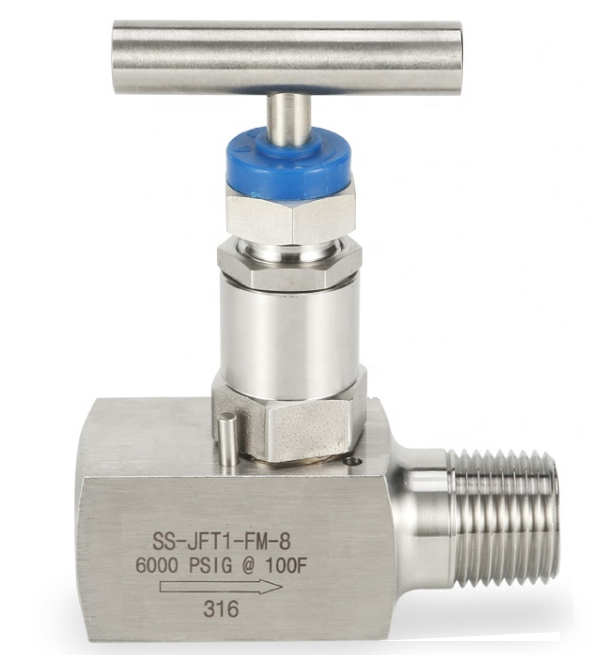 Válvula Agulha Macho Fêmea NPT 6500 PSI em Aço Inox 316