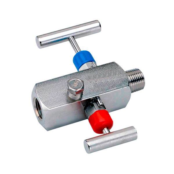 Manifold 2 vias Macho Fêmea NPT 6500 PSI Inox 316