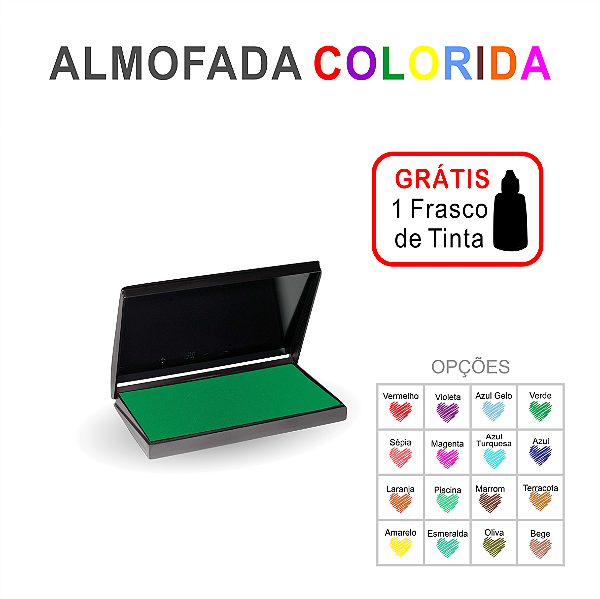 Almofada colorida para carimbo
