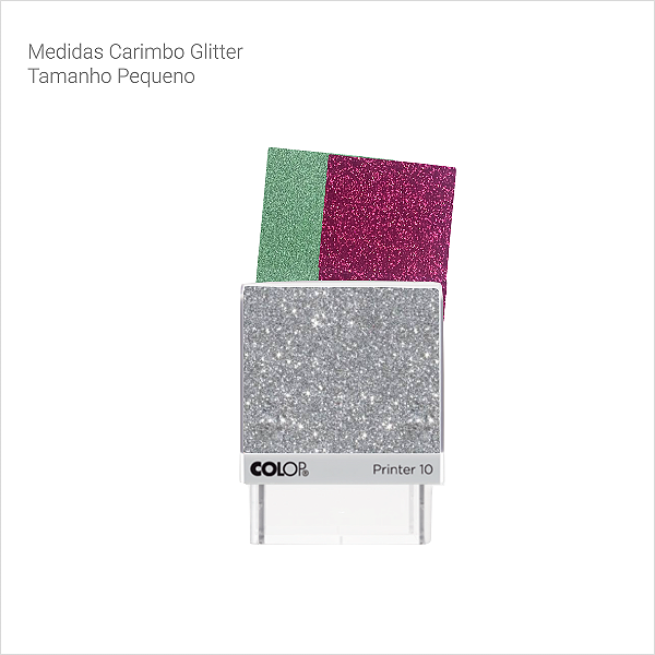 Carimbo Pequeno com 3 folhas Glitter