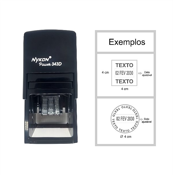 Carimbo Datador com texto 4 cm