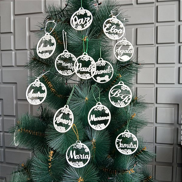 Bolinha de Natal Personalizada - Kit 14 unidades