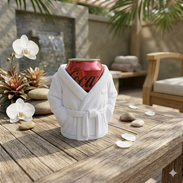 Porta Lata ou Objeto Roupão Branco