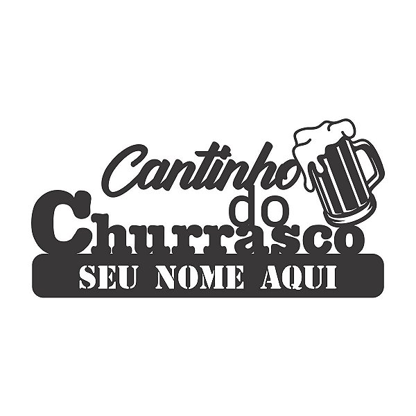 Placa Quadro Cantinho Do Churrasco Personalizada MDF 60x30cm