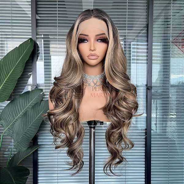 LACE FRONT JADE CASTANHO COM MECHAS 13 x 4