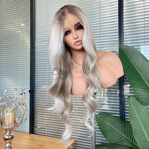 LACE FRONT JADE CINZA COM MECHAS 13 x 4