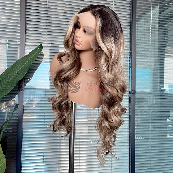 LACE FRONT JADE HD CASTANHO CLARO COM MECHAS