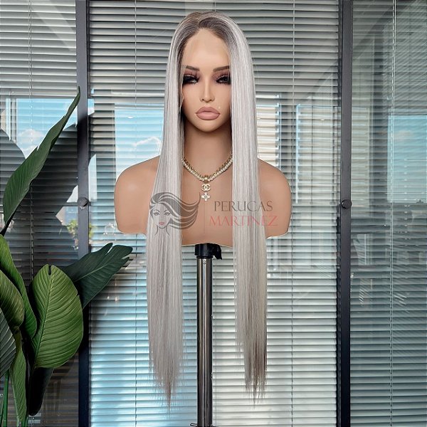 FULL LACE FRONT MELISSA PLATINADA COM LUZES  13 x 6