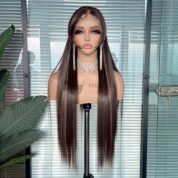 FULL LACE FRONT MELISSA CASTANHO COM MECHAS 13 X 6