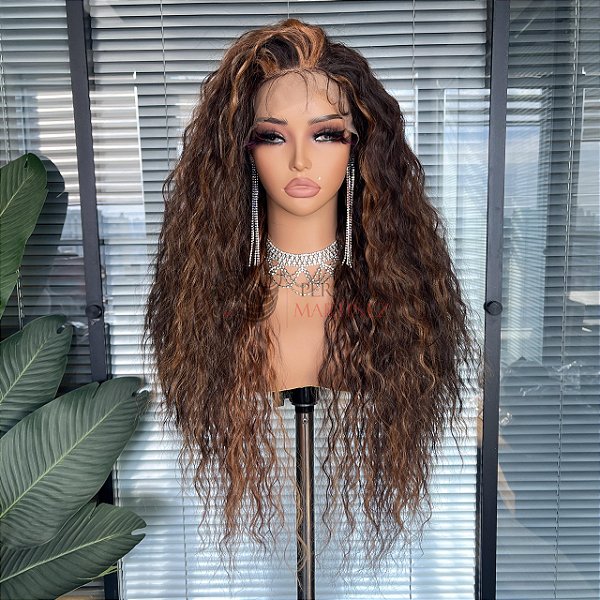 FULL LACE FRONT MORGANA CHOCOLATE COM MECHAS 13 x 6