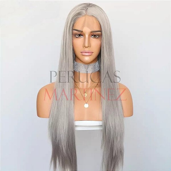Lace Front Melissa Cinza Liso
