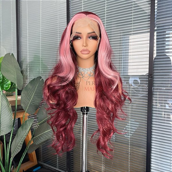 LACE FRONT JADE FÚCHSIA COM MECHAS 13 X 4