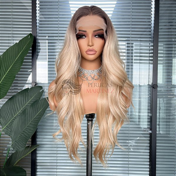 FULL LACE FRONT JADE LOIRO DOURADO COM MECHAS 13 X 6