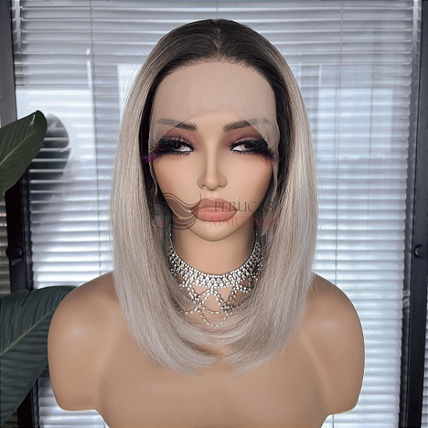 FULL LACE FRONT KIM LOIRA PLATINADA COM RAIZ 13 X 6