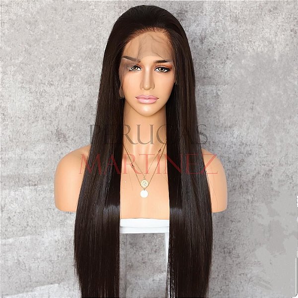 FULL LACE FRONT MELISSA CASTANHO ESCURO LISO