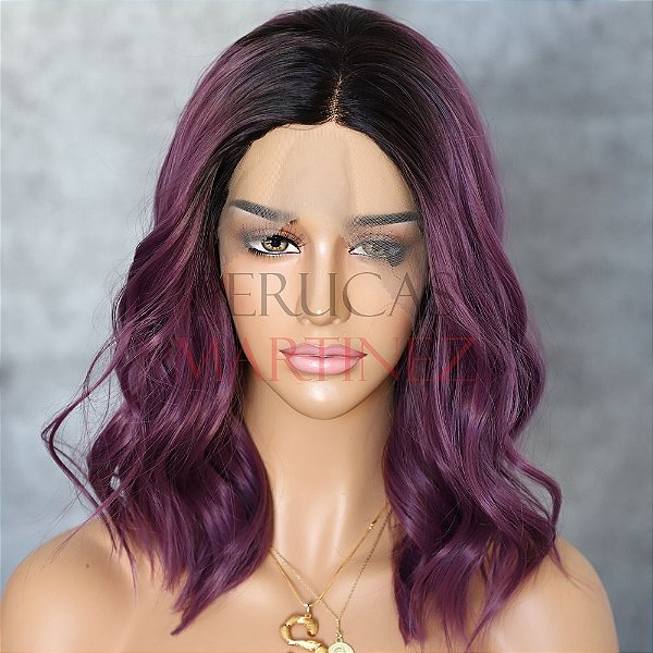 Lace Front Dani Roxo Escuro com Raiz