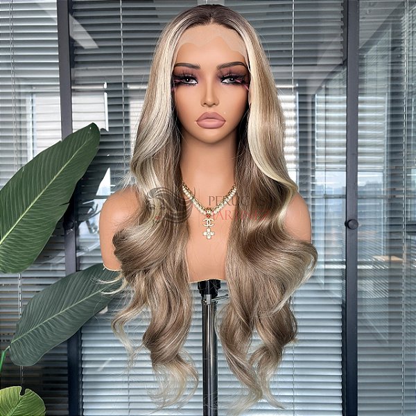 LACE FRONT JADE LOIRA ILUMINADA COM MECHAS 13 X 4