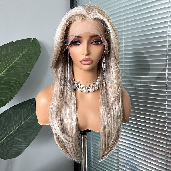 FULL LACE FRONT MELISSA LOIRO MUITO CLARO ACINZENTADO 13 X 6