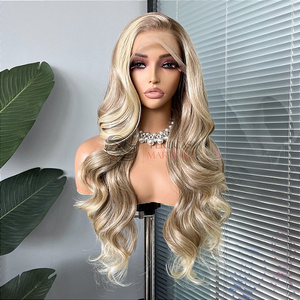 LACE FRONT JADE LOIRO BEJE PEROLADO COM RAIZ ESFUMADA 13 X 4