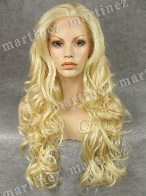 Peruca Sintética Lace Front Premium Loiro Ondulado