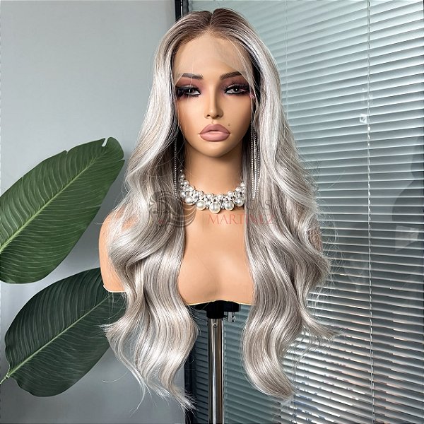 LACE FRONT ARIANA LOIRO PLATINADO ACINZENTADO 13 x 4