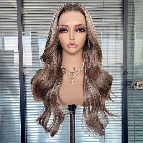 FULL LACE FRONT ANNA LOIRO ACINZENTADO BEGE 13 x 6