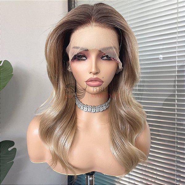 FULL LACE FRONT AURORA LOIRO BEJE COM RAIZ 13 X 6