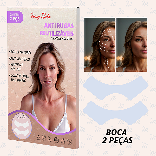 Adesivos Anti Rugas para Rosto Modelo:2 Peças (Boca)