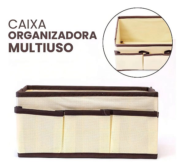 Caixa Organizadora 25x15cm Top House TRC7876 Cor Café