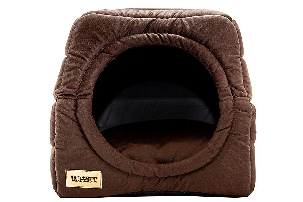 Cama Iglu e Toca Para Cachorro Luppet Marrom Super Luxo