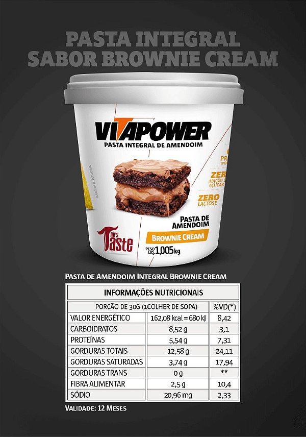 Pasta de amendoim 1kg VitaPower