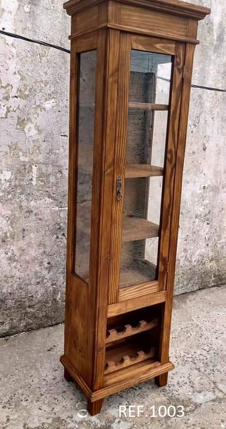 CRISTALEIRA 1 PORTA, COM ADEGA, LATERAL VIDRO - REF. 1003