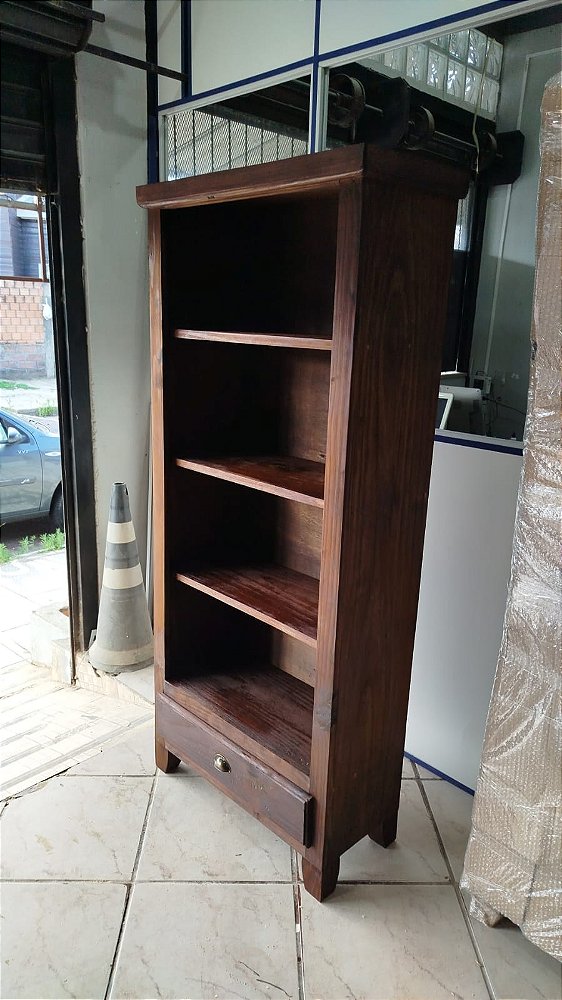 LIVREIRO RÚSTICO - COM GAVETA