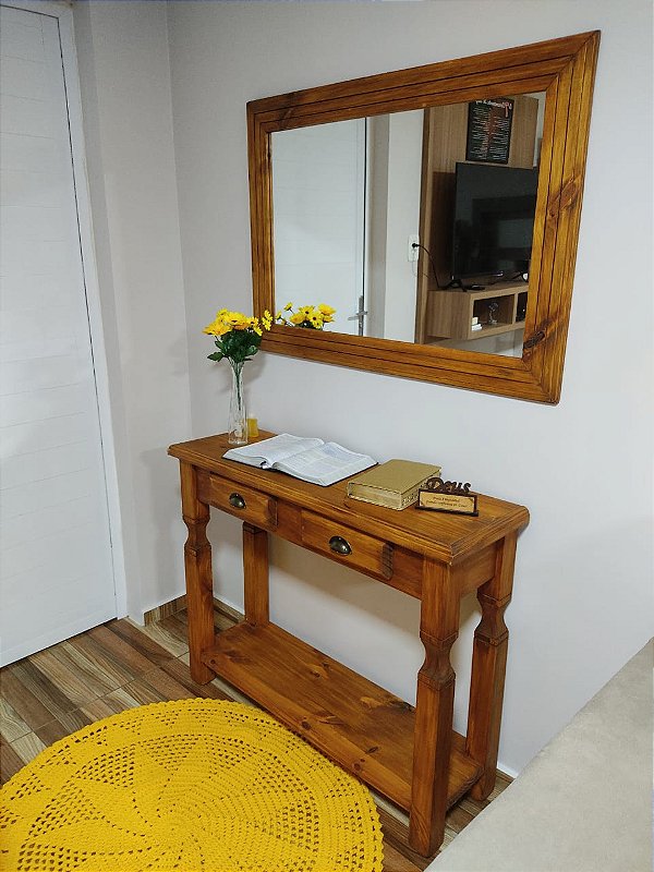 APARADOR ROBUSTO COM MOLDURA E ESPELHO