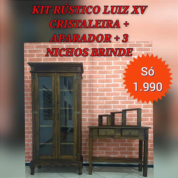 CRISTALEIRA LUIZ XV COM APARADOR
