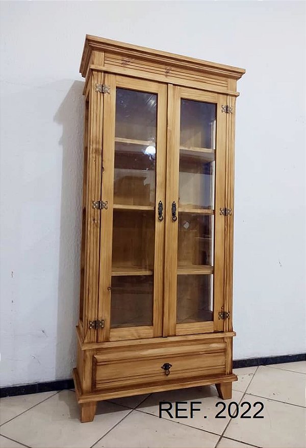 CRISTALEIRA 2 PORTAS COM VIDROS E GAVETA - REF. 2022