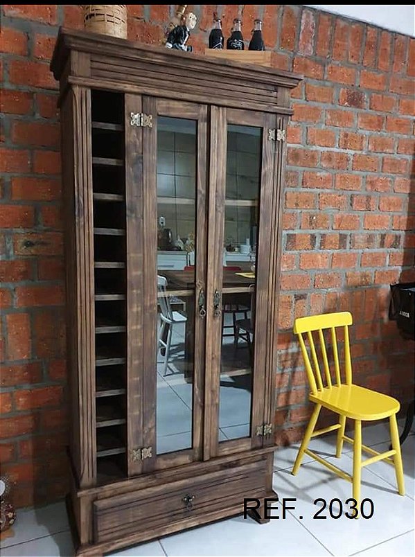 CRISTALEIRA 2 PORTAS COM ADEGA LATERAL - REF. 2030