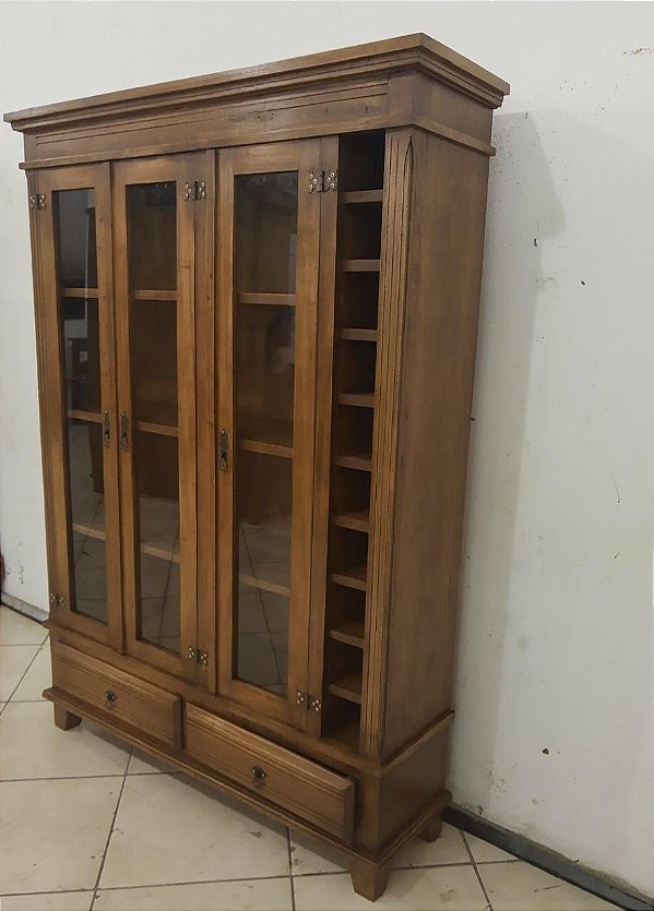 CRISTALEIRA 3 PORTAS COM ADEGA LATERAL- REF. 3019