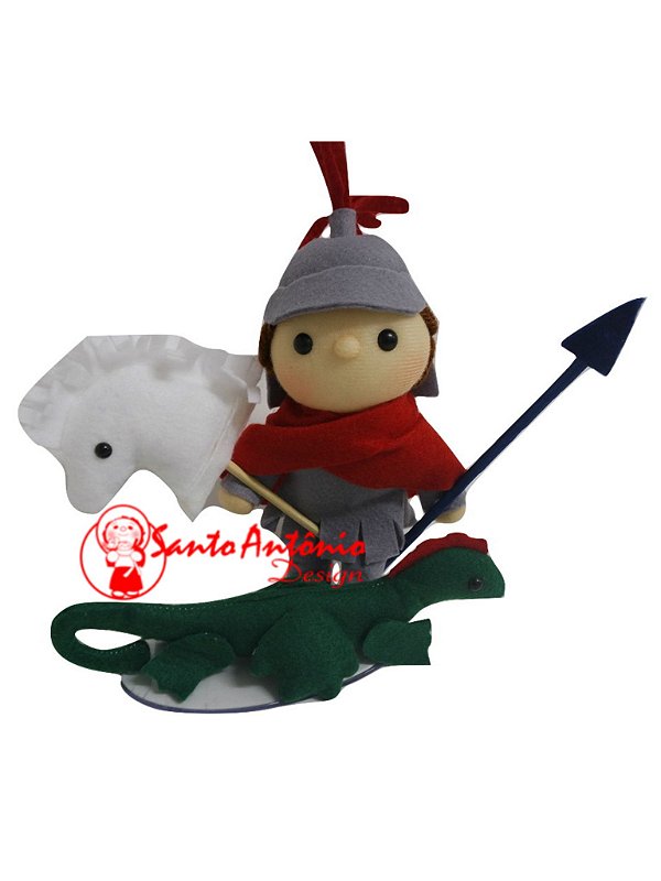 Boneco São Jorge de Pano Artesanal Colecionável para Decoração