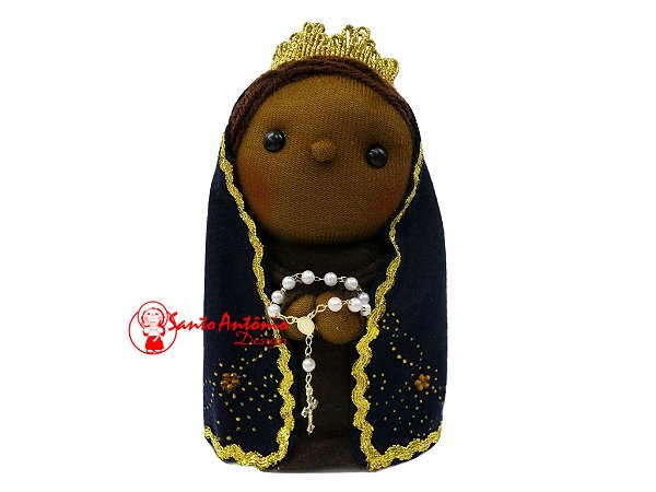 Boneca Nossa Senhora de Aparecida de Pano Artesanal Colecionável para Decoração