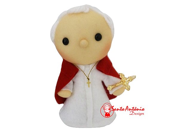 Boneco Papa João Paulo II de Pano Artesanal Colecionável para Decoração
