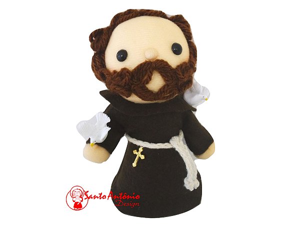 Boneco São Francisco de Pano Artesanal Colecionável para Decoração